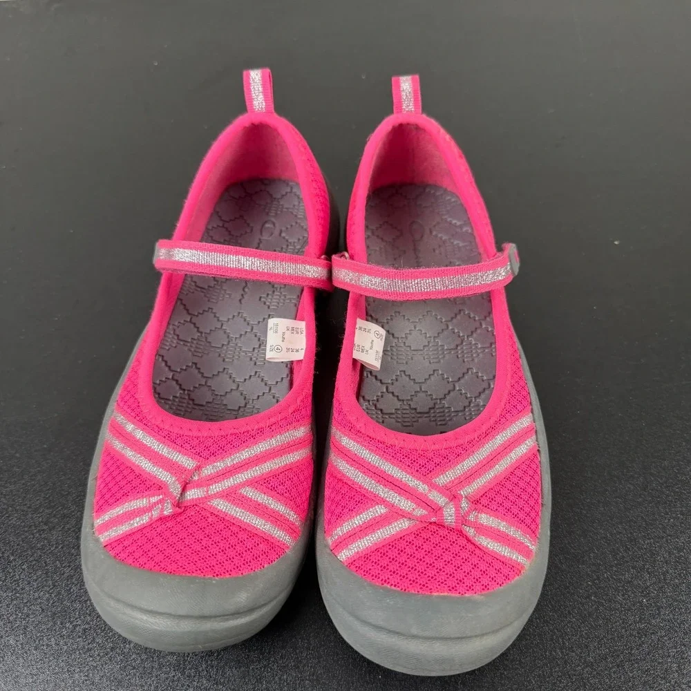 Champion Mary Jane Flats Girls 4 Pink Comfort Athletic Round-Toe School Casual